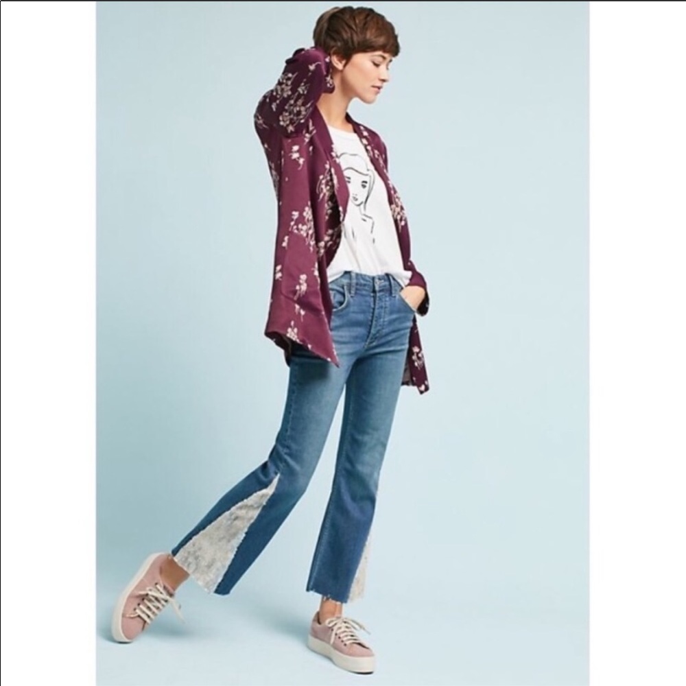 Anthropologie High Rise Sequined Flare Jeans